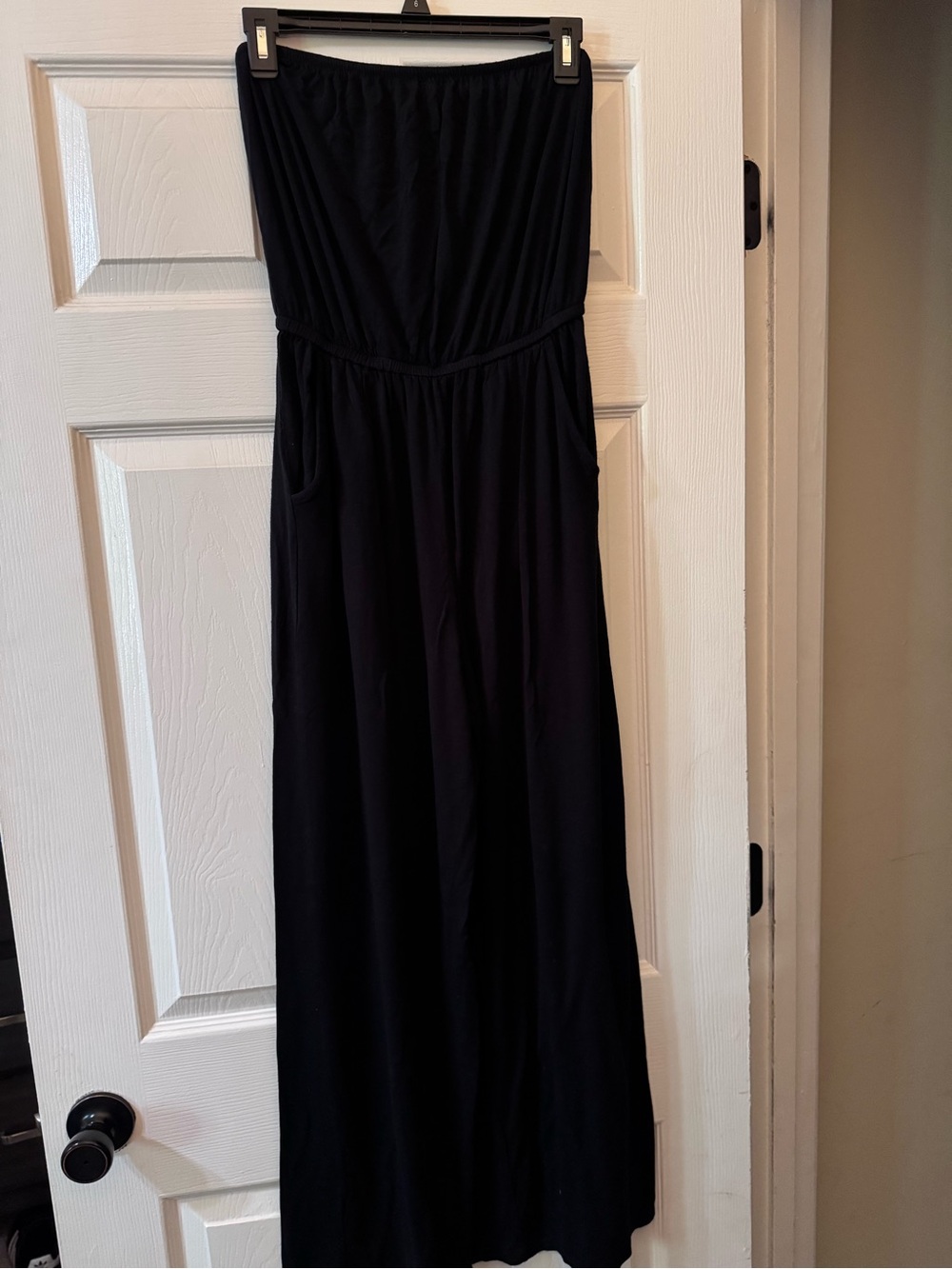 SO Strapless Black Romper with Pockets